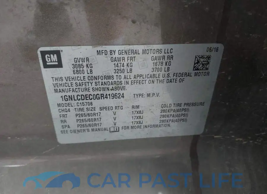 1GNLCDEC0GR419624# 9