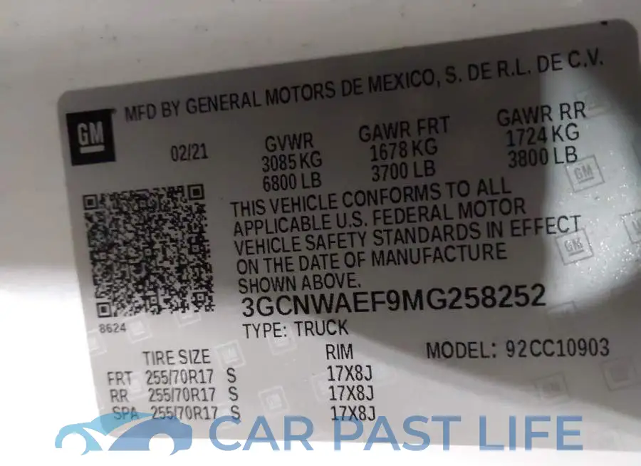 3GCNWAEF9MG258252# 9