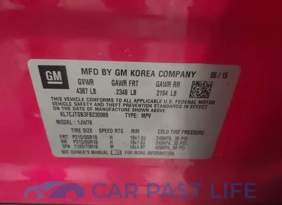KL7CJTSB3FB230989# 9