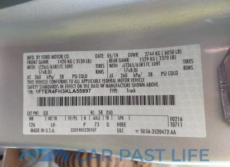 1FTER4FH3KLA55897# 9