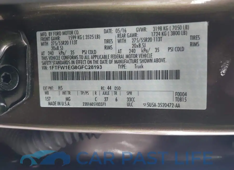 1FTFW1EG8GFC28193# 9
