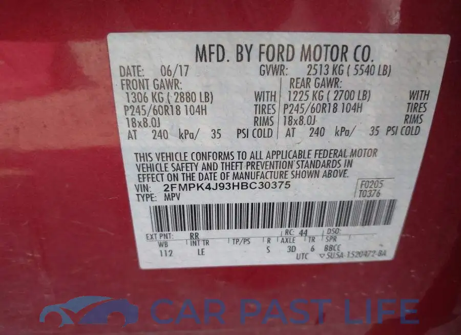 2FMPK4J93HBC30375# 9