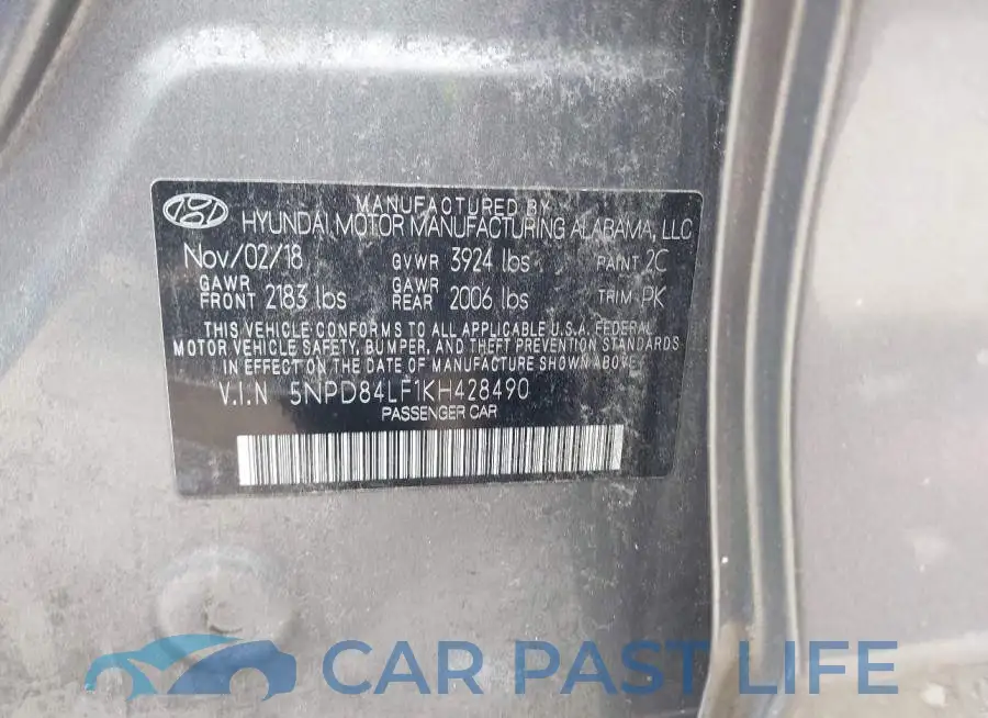 5NPD84LF1KH428490# 9