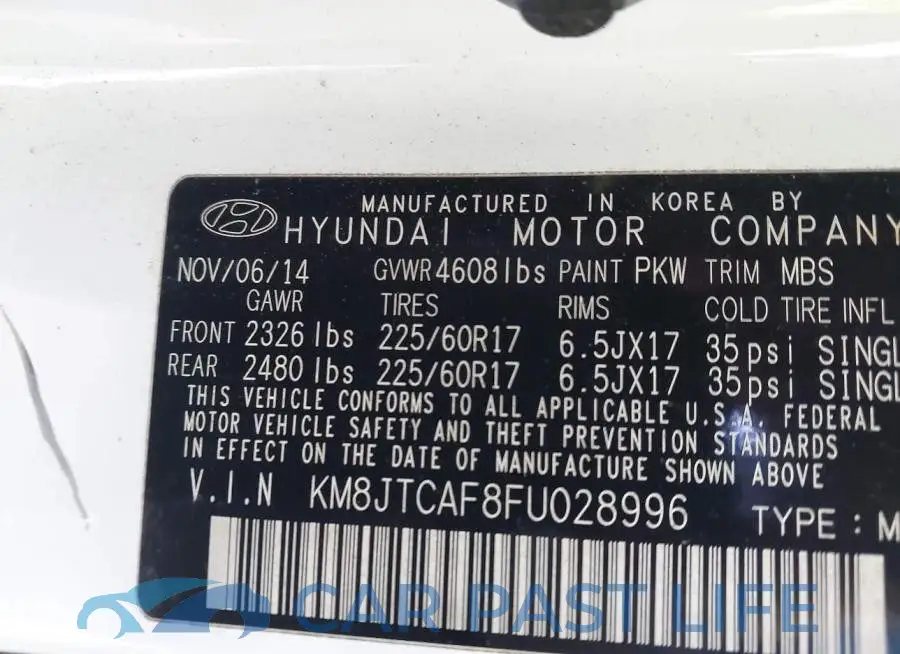 KM8JTCAF8FU028996# 9