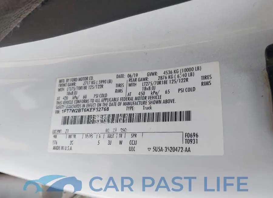 1FT7W2BT6KEF52768# 9