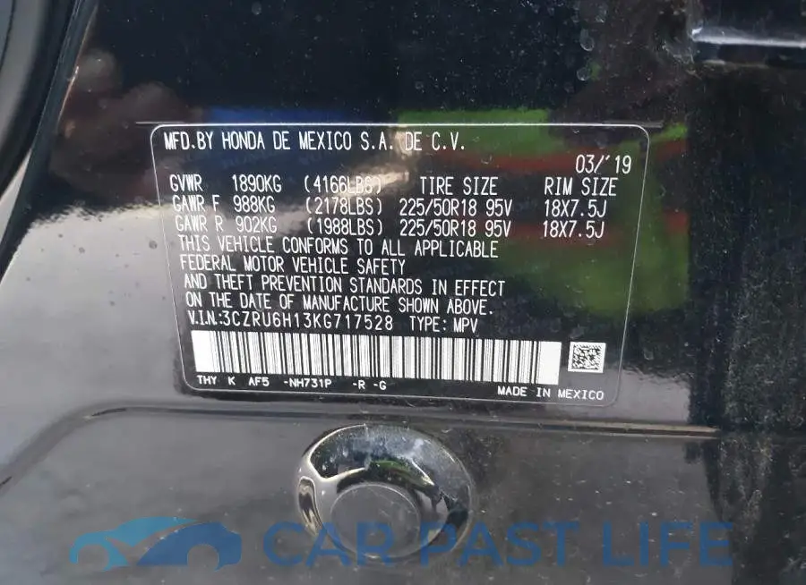 3CZRU6H13KG717528# 9