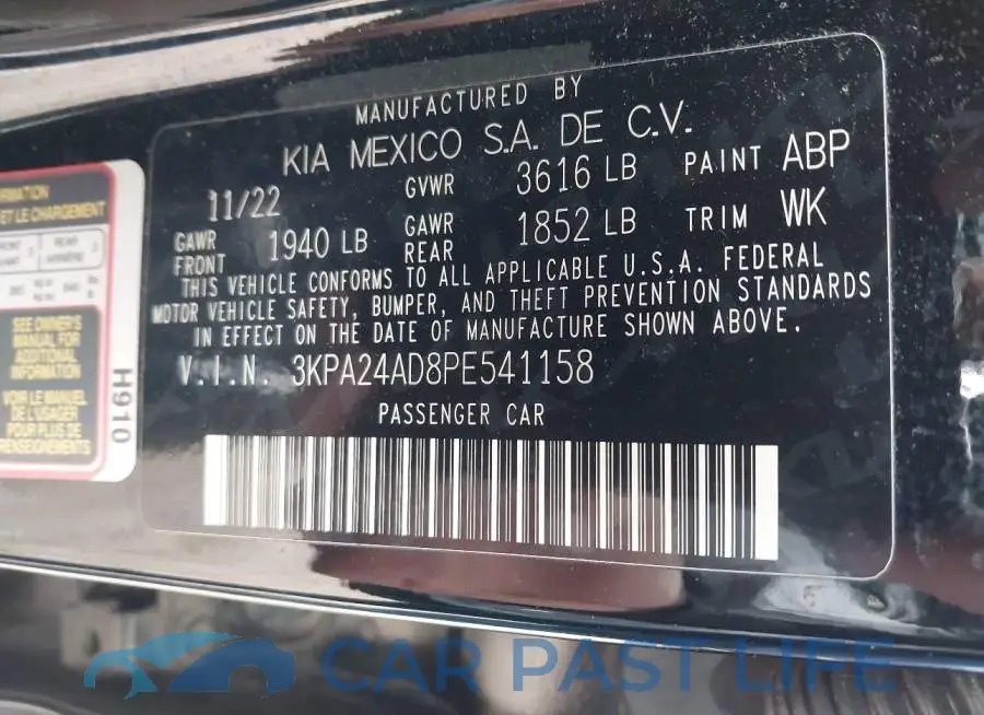 3KPA24AD8PE541158# 9