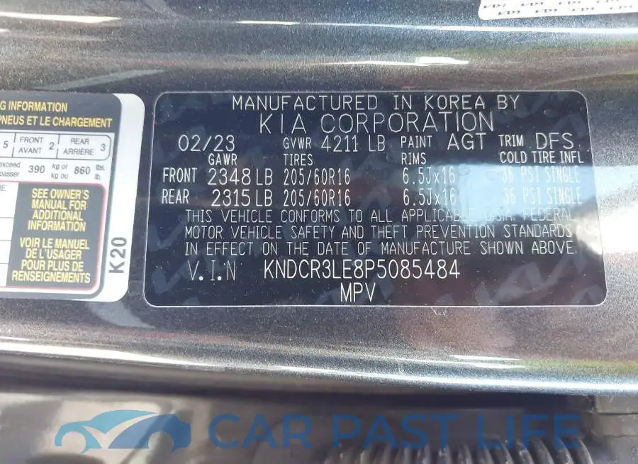 KNDCR3LE8P5085484# 9