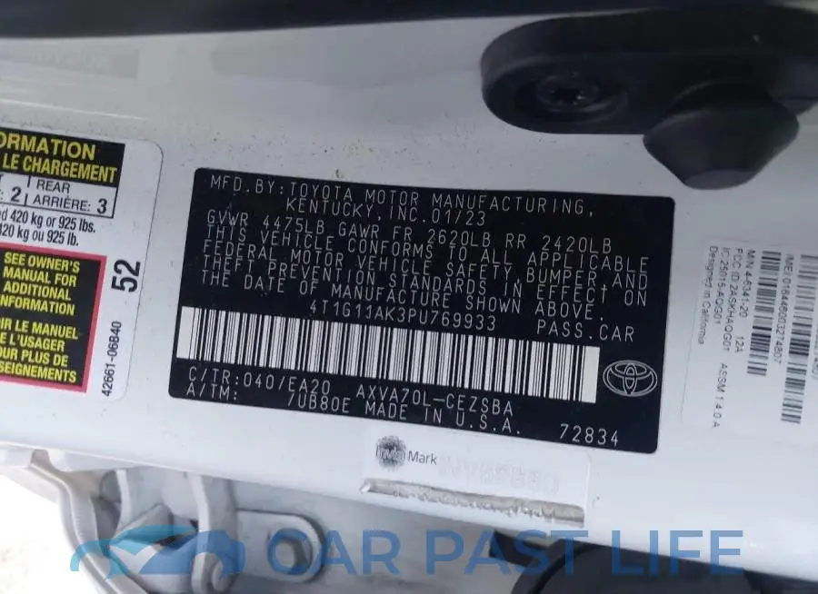 4T1G11AK3PU769933# 9