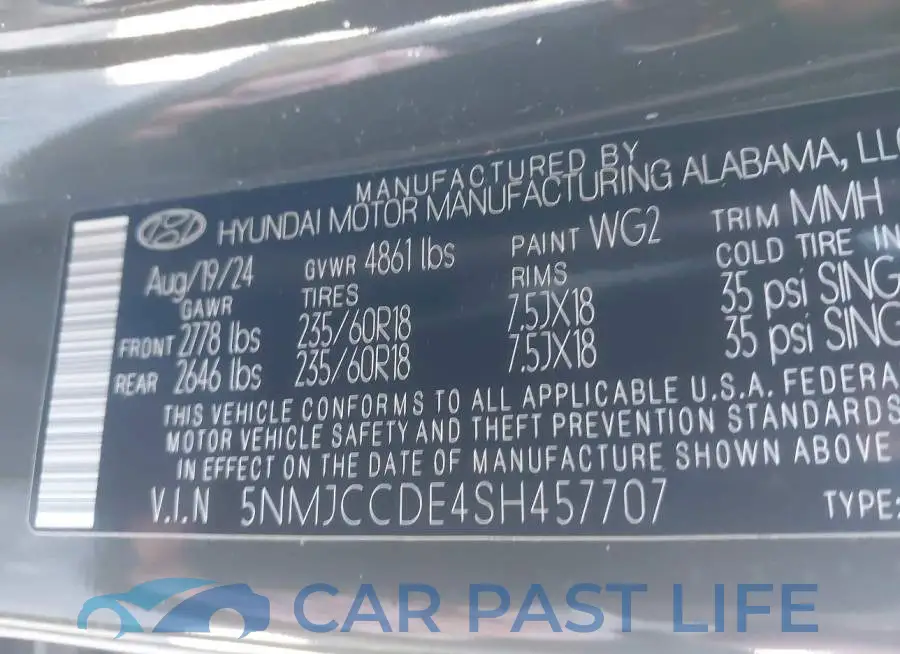 5NMJCCDE4SH457707# 9