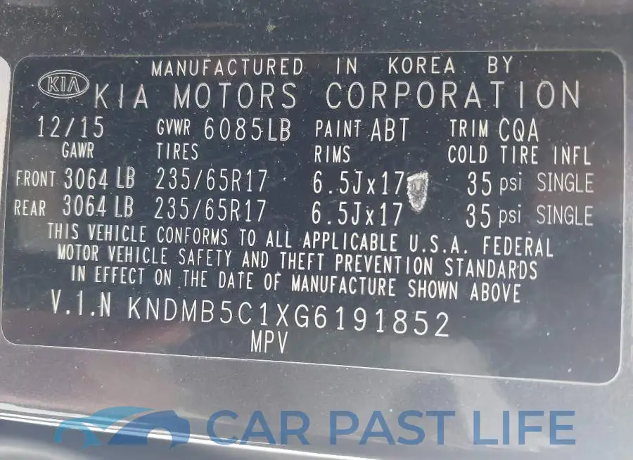 KNDMB5C1XG6191852# 9