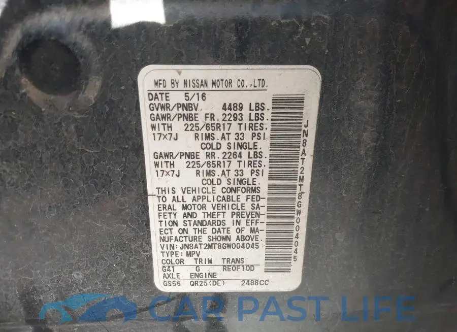 JN8AT2MT8GW004045# 9
