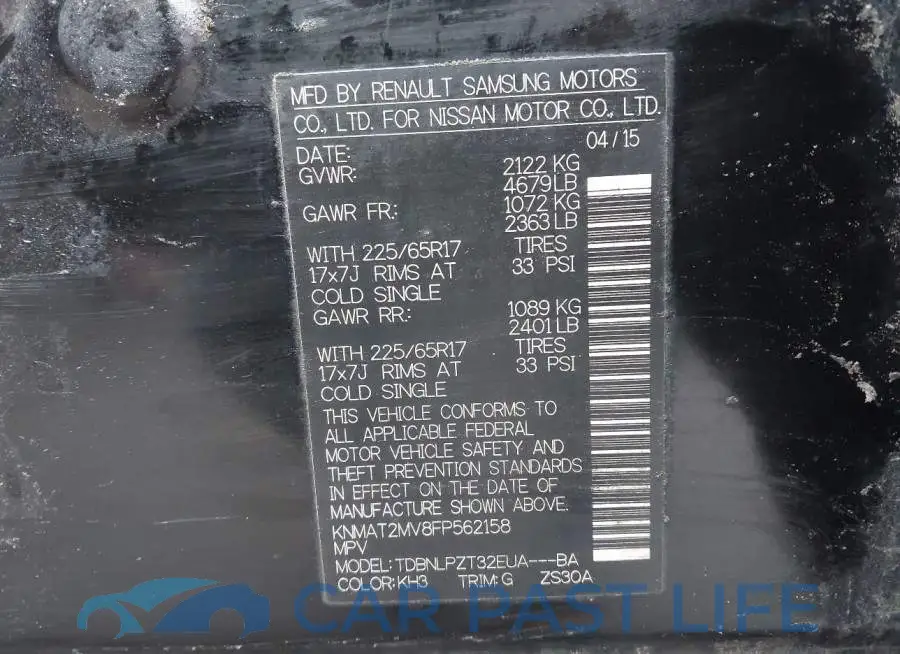 KNMAT2MV8FP562158# 9