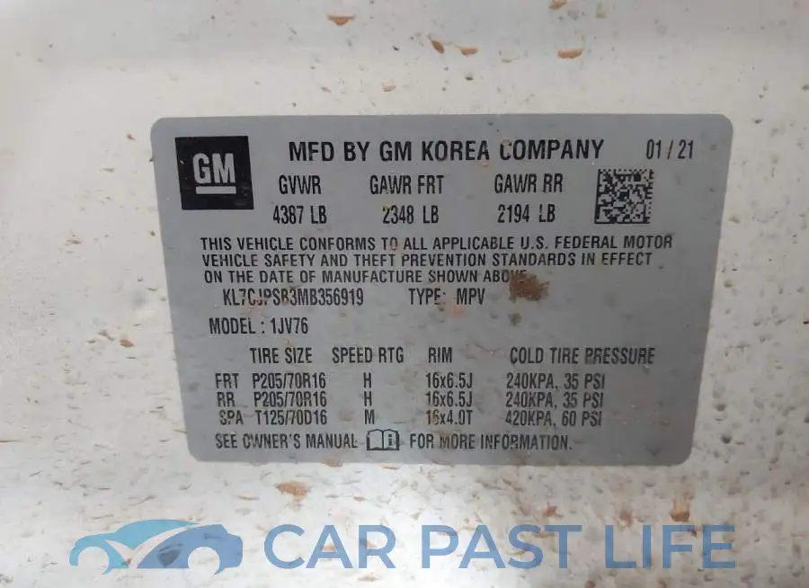KL7CJPSB3MB356919# 9