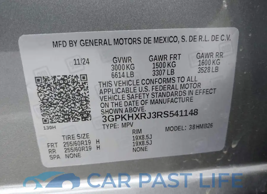 3GPKHXRJ3RS541148# 9