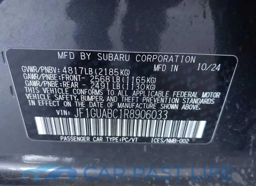 JF1GUABC1R8906033# 9