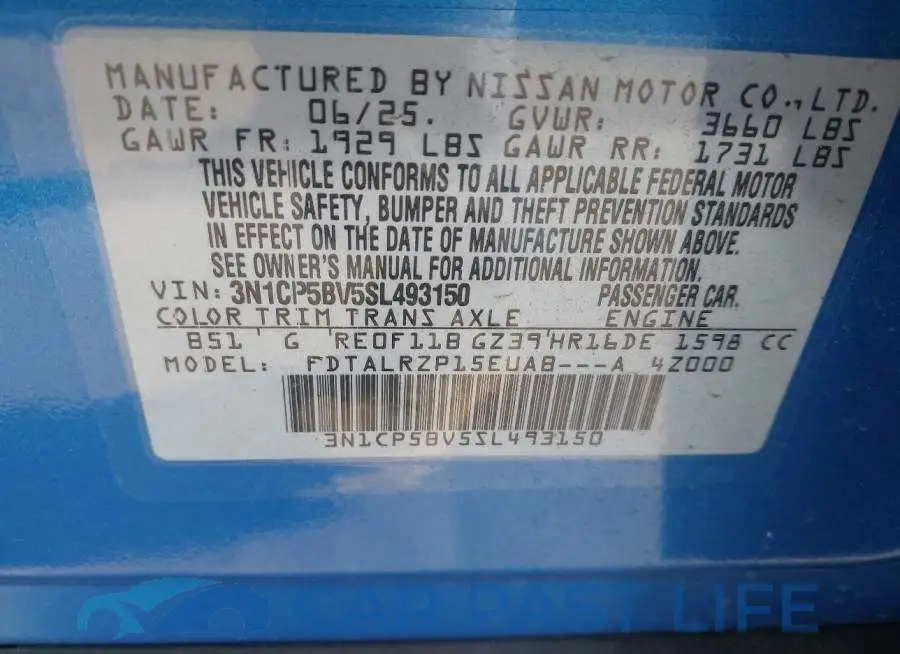 3N1CP5BV5SL493150# 9