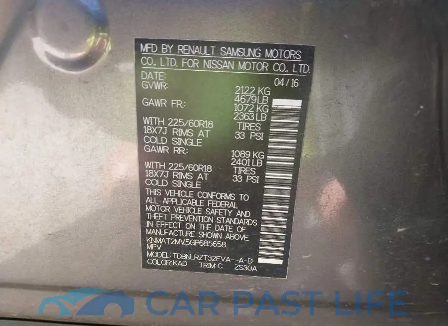 KNMAT2MV5GP685658# 9