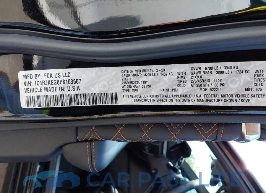 1C4RJKEG8P8103667# 9