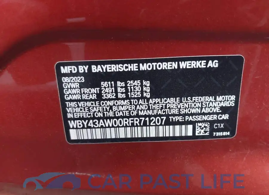 WBY43AW00RFR71207# 9