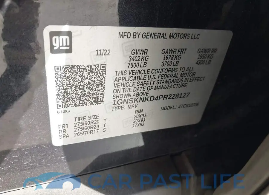 1GNSKNKD4PR228127# 9