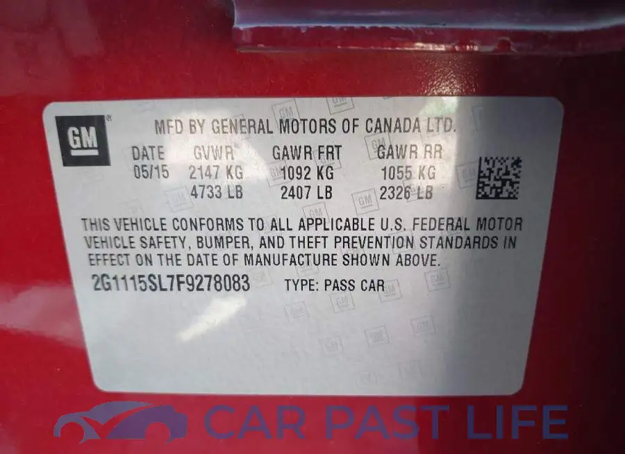 2G1115SL7F9278083# 9