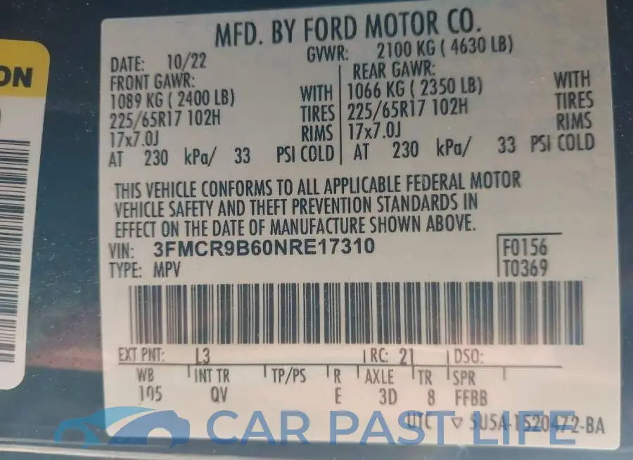 3FMCR9B60NRE17310# 9