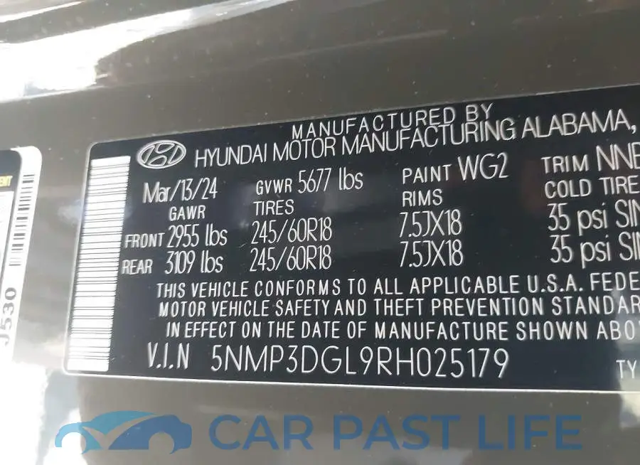 5NMP3DGL9RH025179# 9