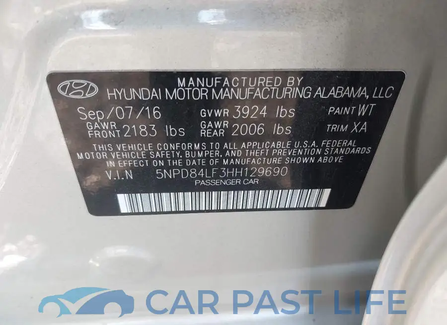 5NPD84LF3HH129690# 9