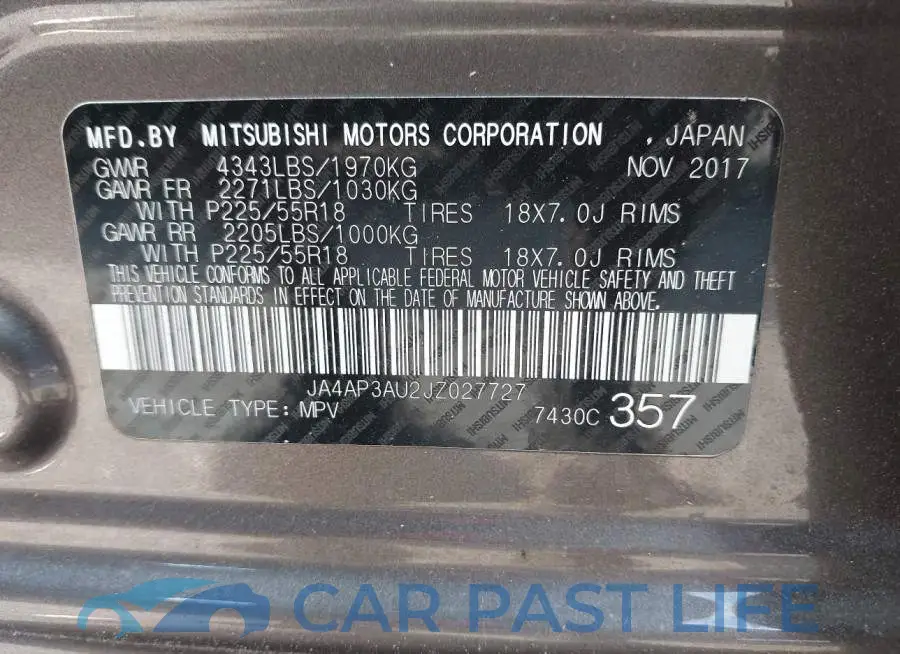 JA4AP3AU2JZ027727# 9