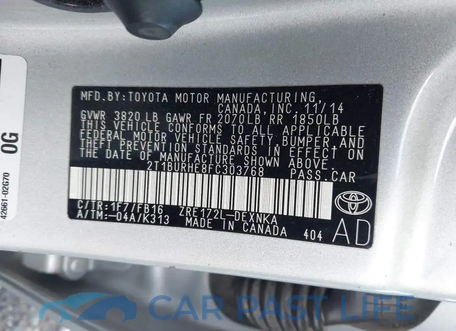 2T1BURHE8FC303768# 9