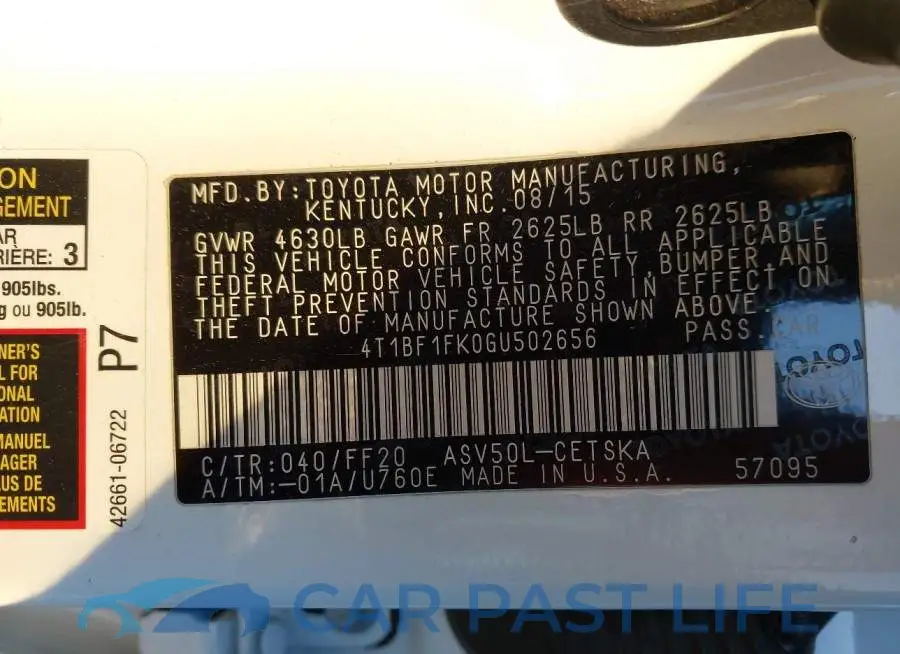 4T1BF1FK0GU502656# 9