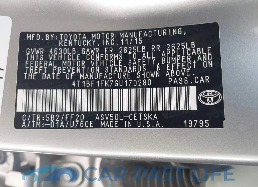 4T1BF1FK7GU170280# 9
