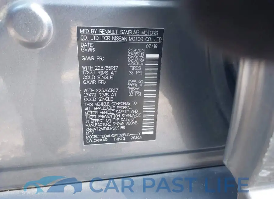 KNMAT2MT4LP509189# 9