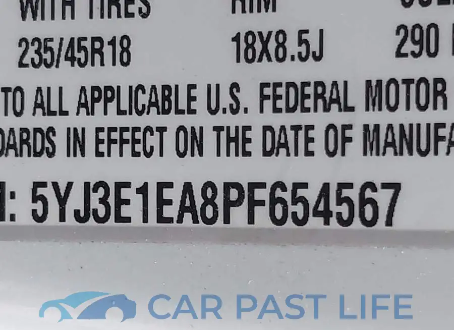 5YJ3E1EA8PF654567# 9