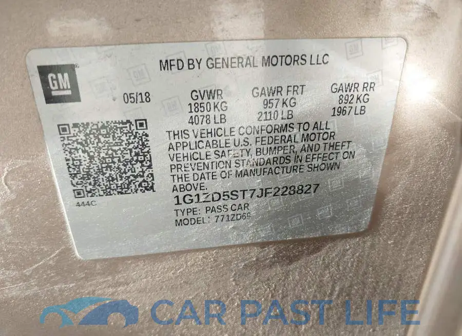1G1ZD5ST7JF228827# 9