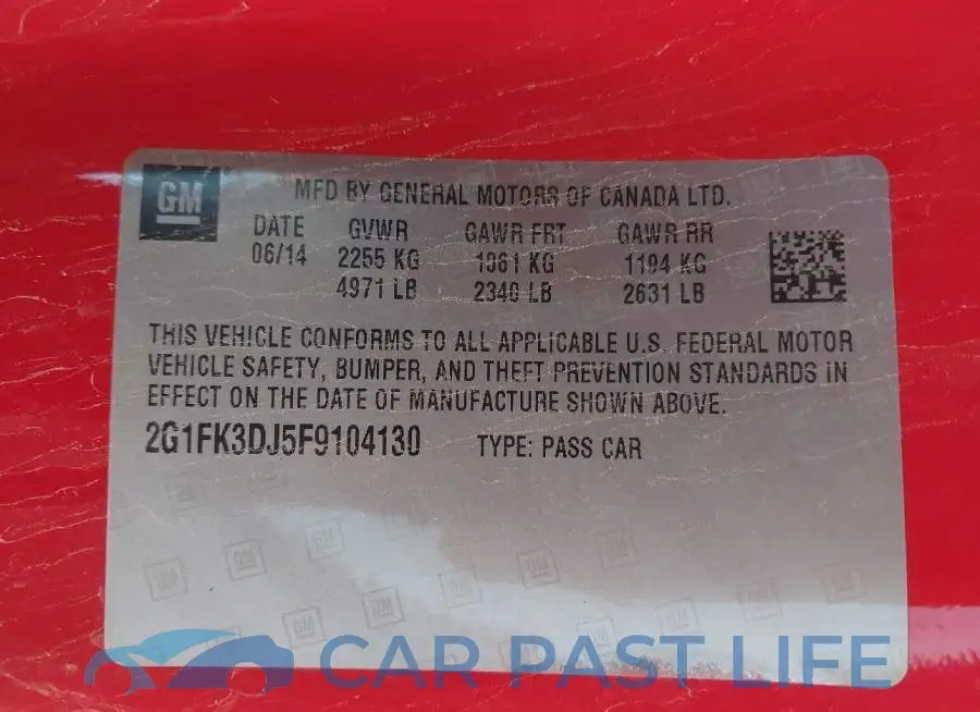 2G1FK3DJ5F9104130# 9