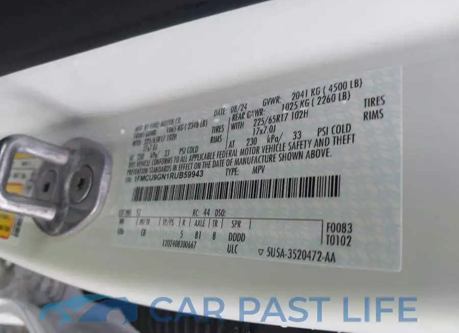 1FMCU9GN1RUB59943# 9