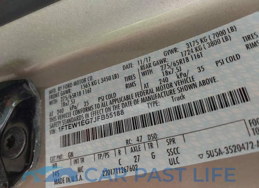 1FTEW1EG7JFB55188# 9