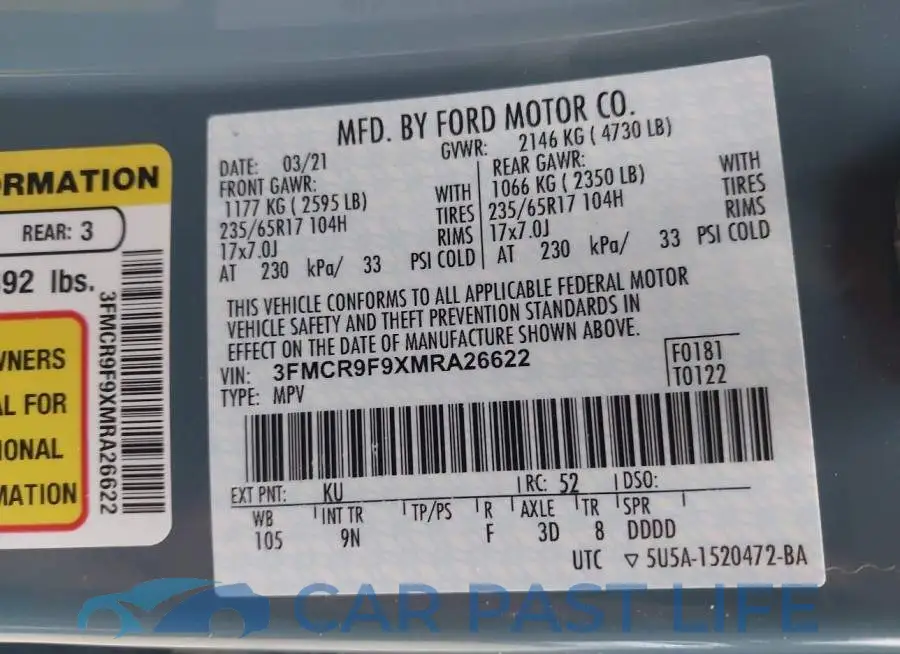 3FMCR9F9XMRA26622# 9