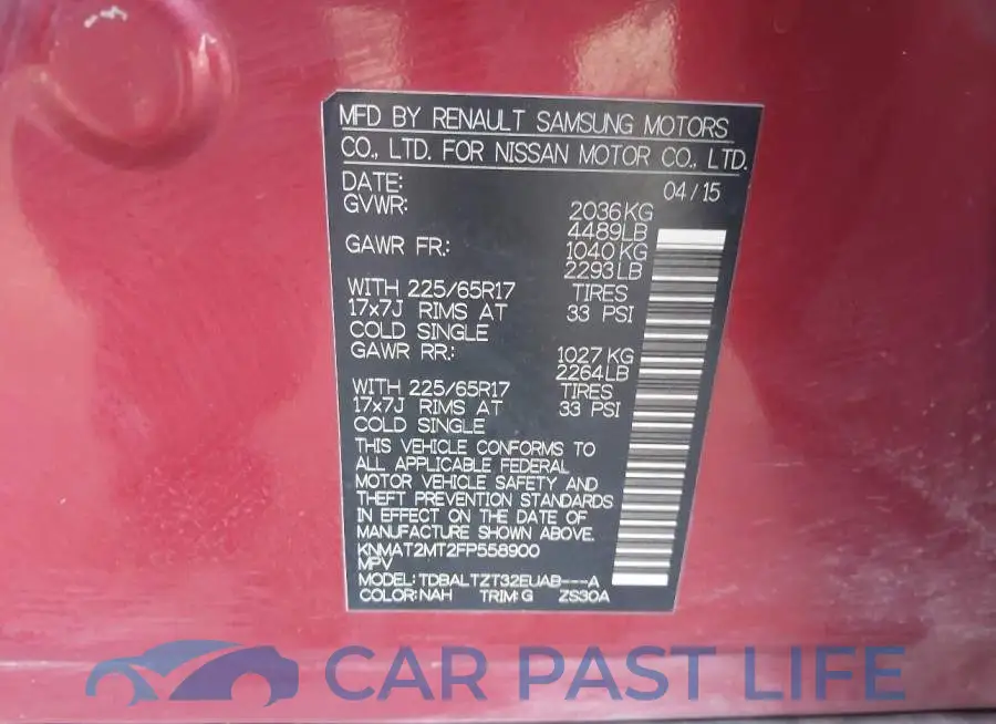 KNMAT2MT2FP558900# 9