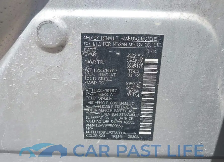 KNMAT2MV1FP509656# 9