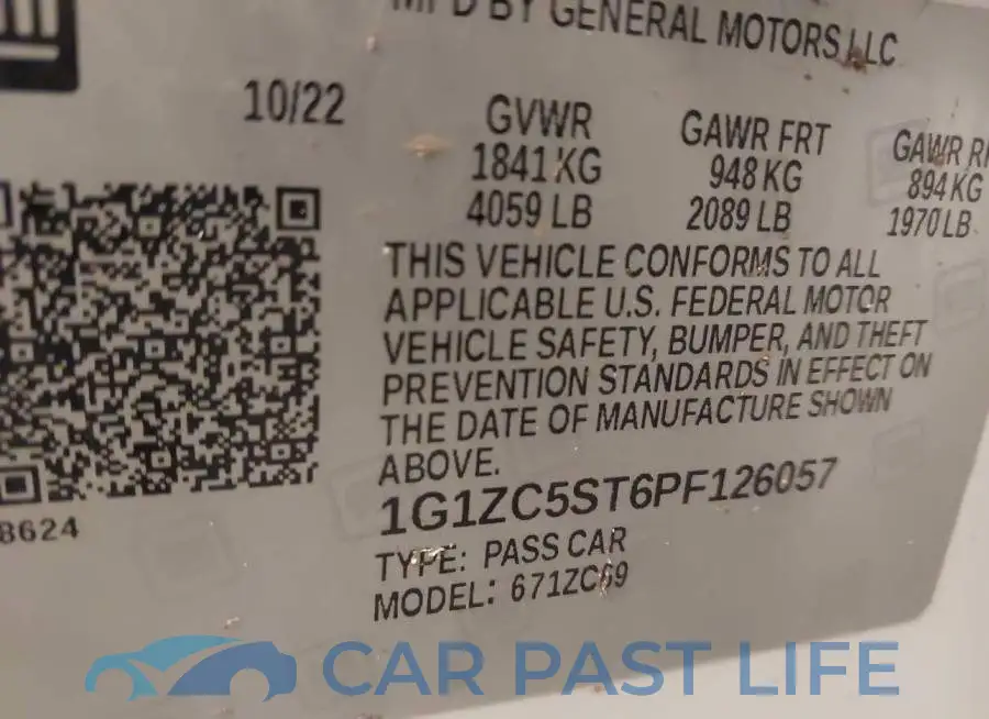 1G1ZC5ST6PF126057# 9