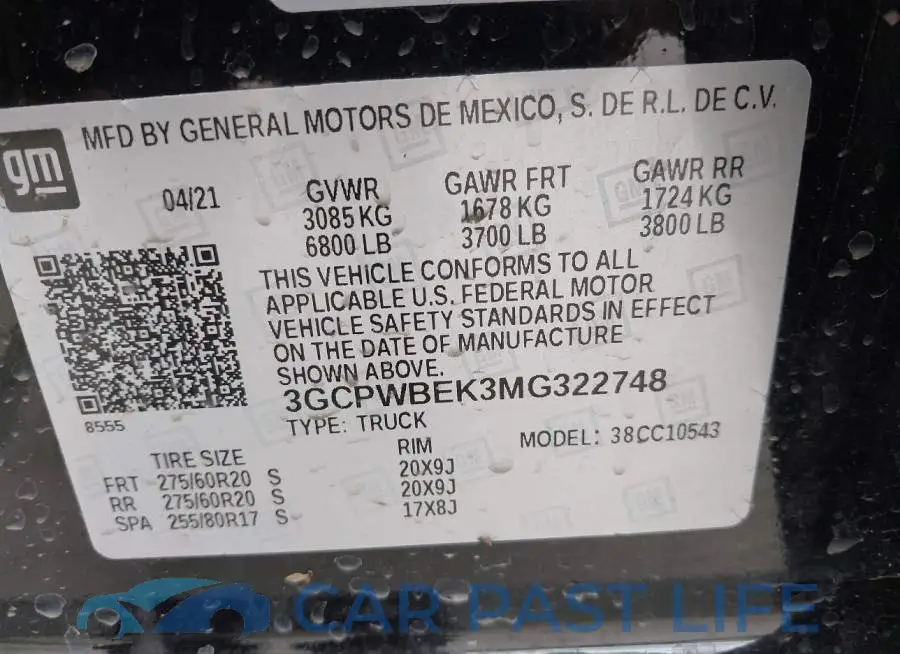 3GCPWBEK3MG322748# 9