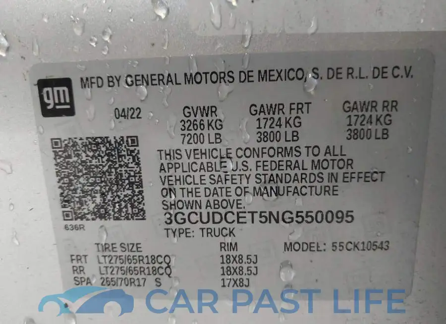 3GCUDCET5NG550095# 9