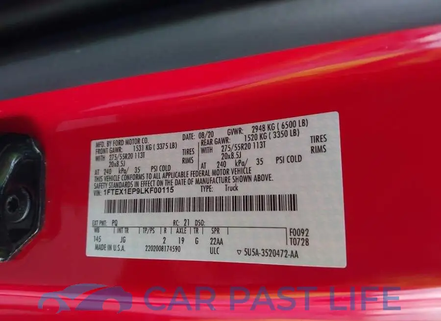 1FTEX1EP9LKF00115# 9