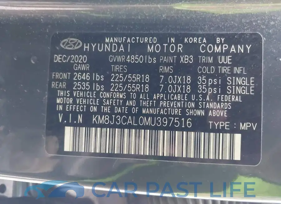 KM8J3CAL0MU397516# 9