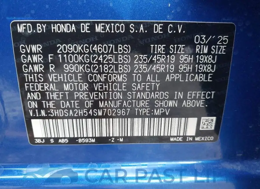 3HDSA2H54SM702967# 9