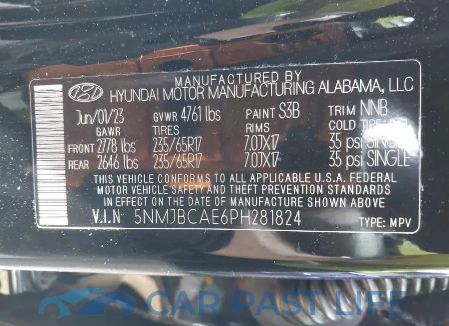 5NMJBCAE6PH281824# 9