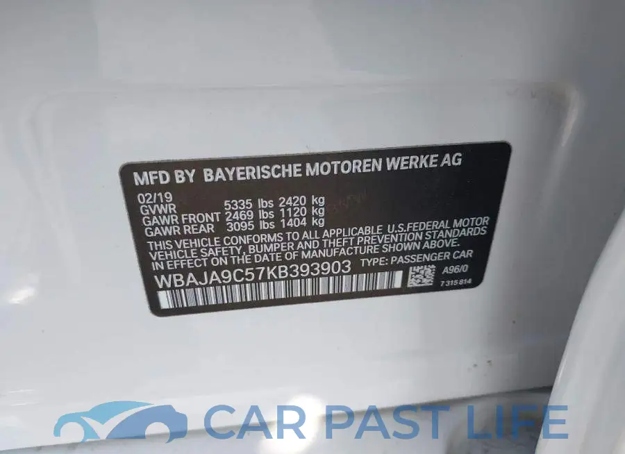WBAJA9C57KB393903# 9